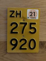 Mofanummer Nummernschild Mofa Töffli Zürich ZH 275 920
