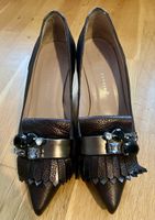 Andrea Puccini Pumps, Gr. 38, Leder, Braun metallic