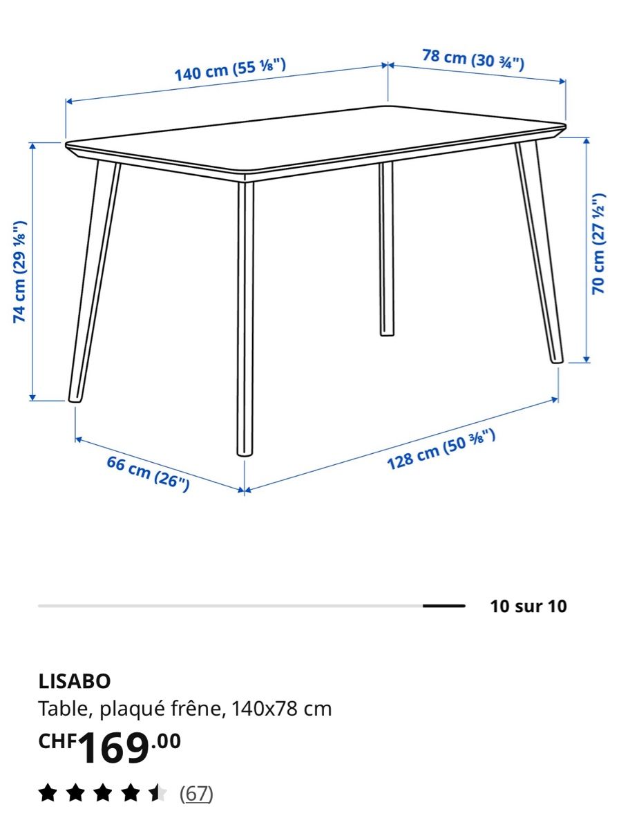 Ikea Tische: Table IKEA Lisabo – Gebraucht aus Genève von virgnia 1