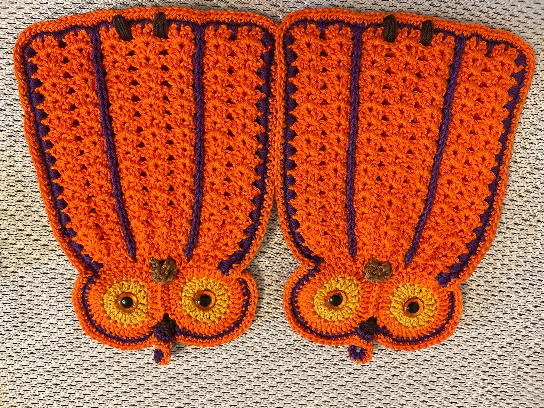 Lana: Topflappen Eule, Baumwolle, orange, handegehäkelt – Nuovo (secondo la descrizione) da Pfäffikon SZ venduto da stefangde 2