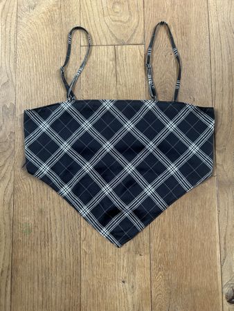 H&M Divided Top, Schwarz/Weiss Kariert, Grösse S