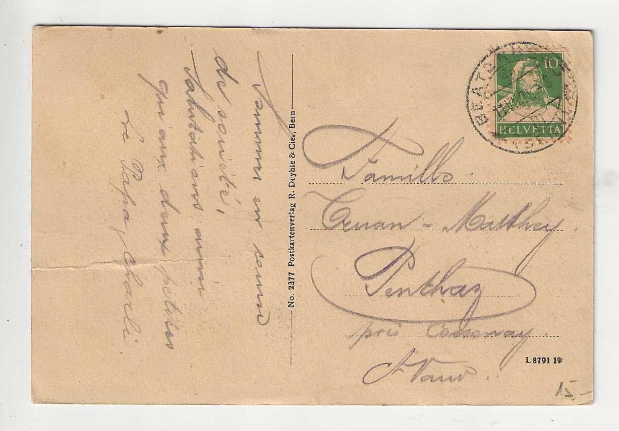 Ansichtskarten: Beatenberg, 1921 – Gebraucht aus Spiez von Niesen20 1