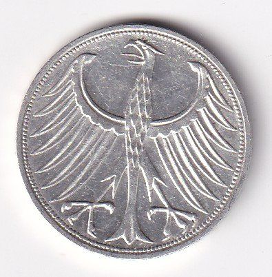 Alle Münzen: Deutschland 5 DM 1967 G – Gebraucht aus Neuchâtel von karlpierrino