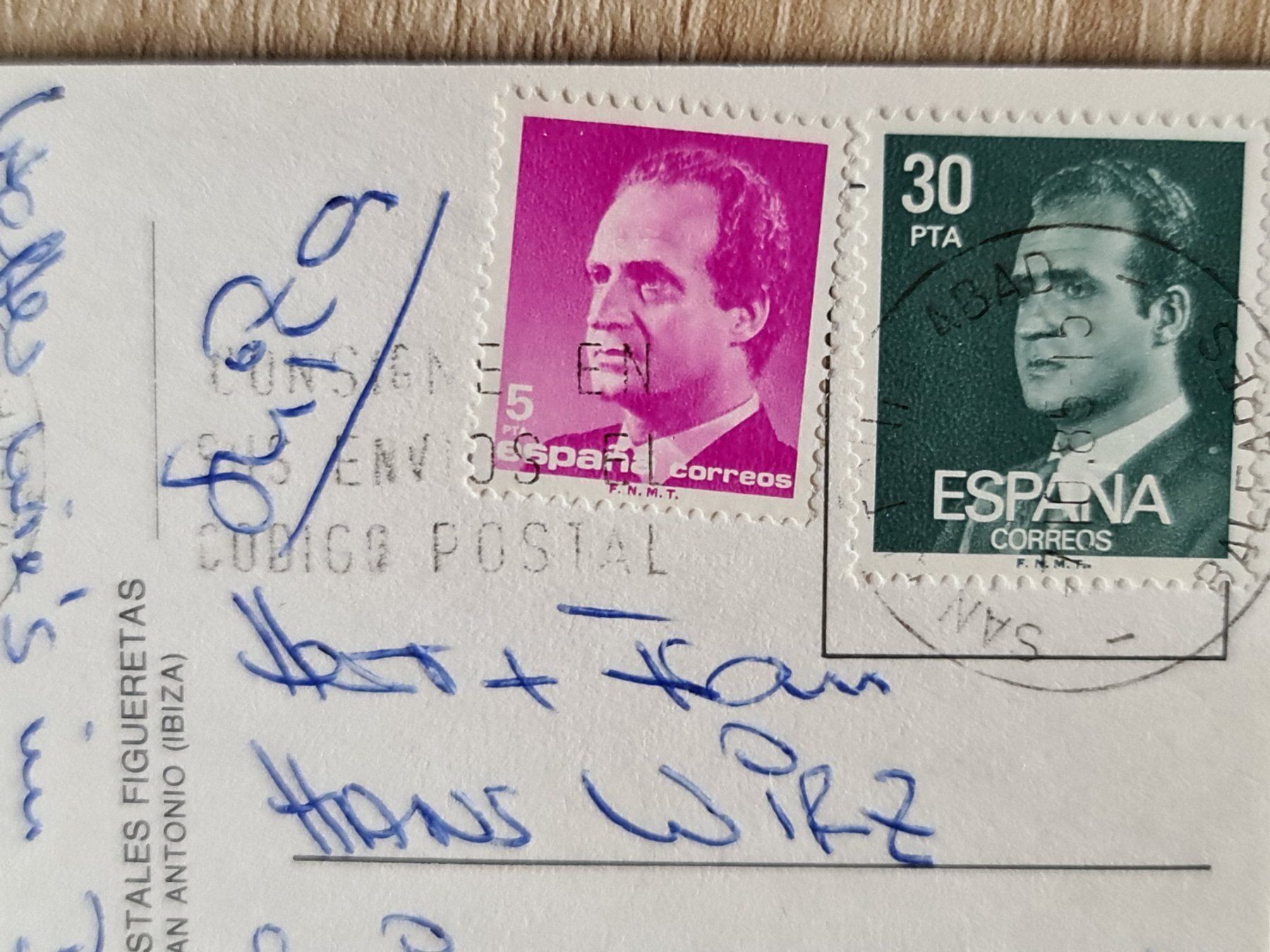 Cartoline postali: Ansichtskarte Ibiza Spanien 1985 – Usato da Dintikon venduto da Vexi 1