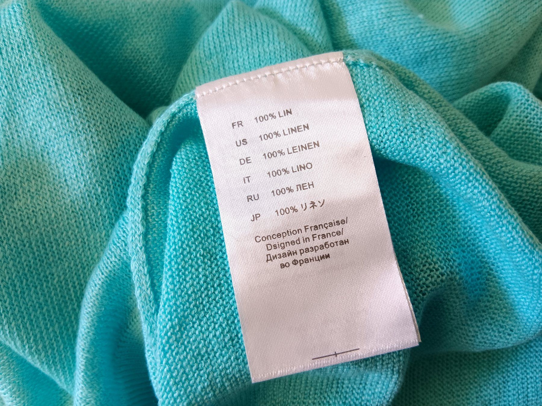 Pullover & Sweatshirts: ESTHEME PARIS Pull en lin bleu aqua taille L neuf – Neu und originalverpackt aus Cossonay-Ville von Les_1001_perles 5