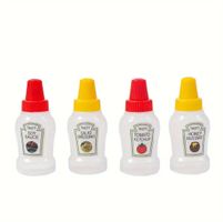 4 Stk. neue Mini Flaschen Ketchup, Mayonnaise etc.