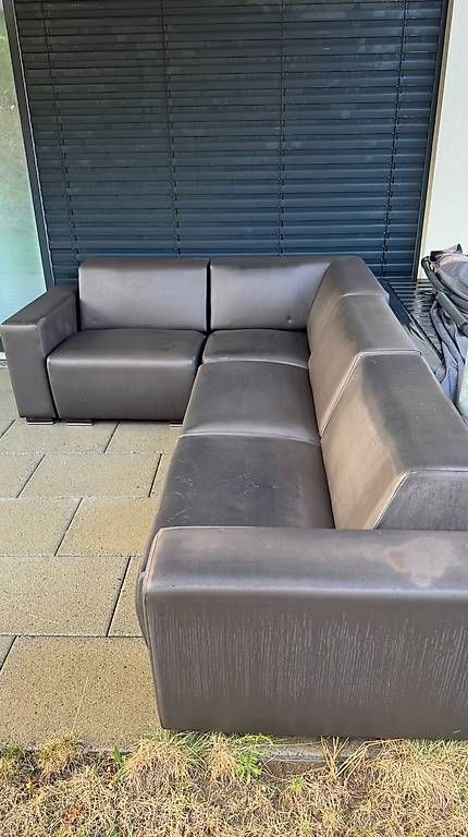 Sofas: Garten-Loungesofa Ecksofa Kunstleder braun 280x200 – Gebraucht aus Stein AG von Marcster99 2