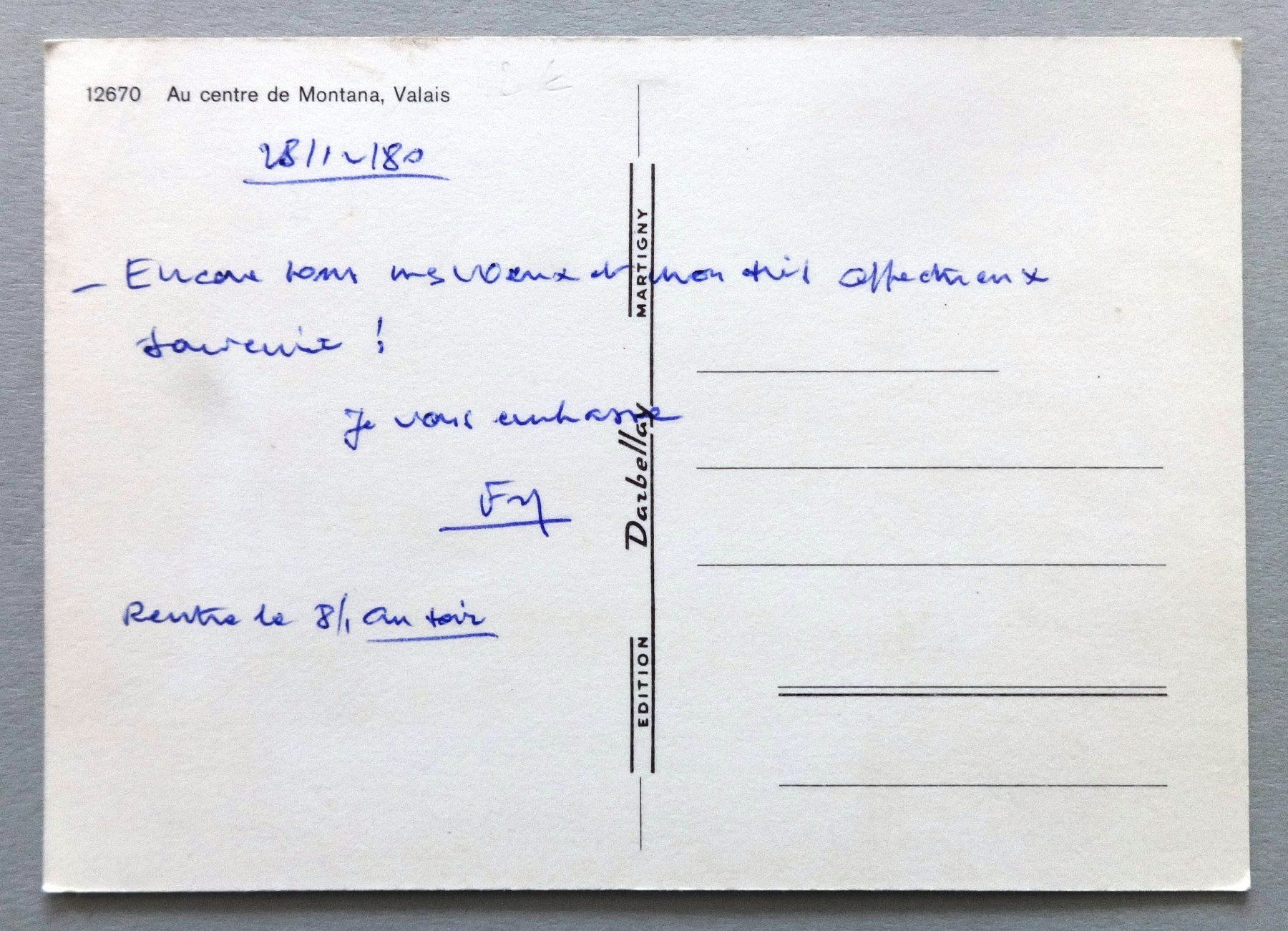 Cartoline postali: Au centre de Montana, Valais – Usato da Fétigny venduto da Billy2miny 1