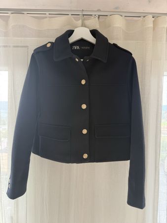 Navy Blue ZARA blazer mit goldenen Knöpfen
