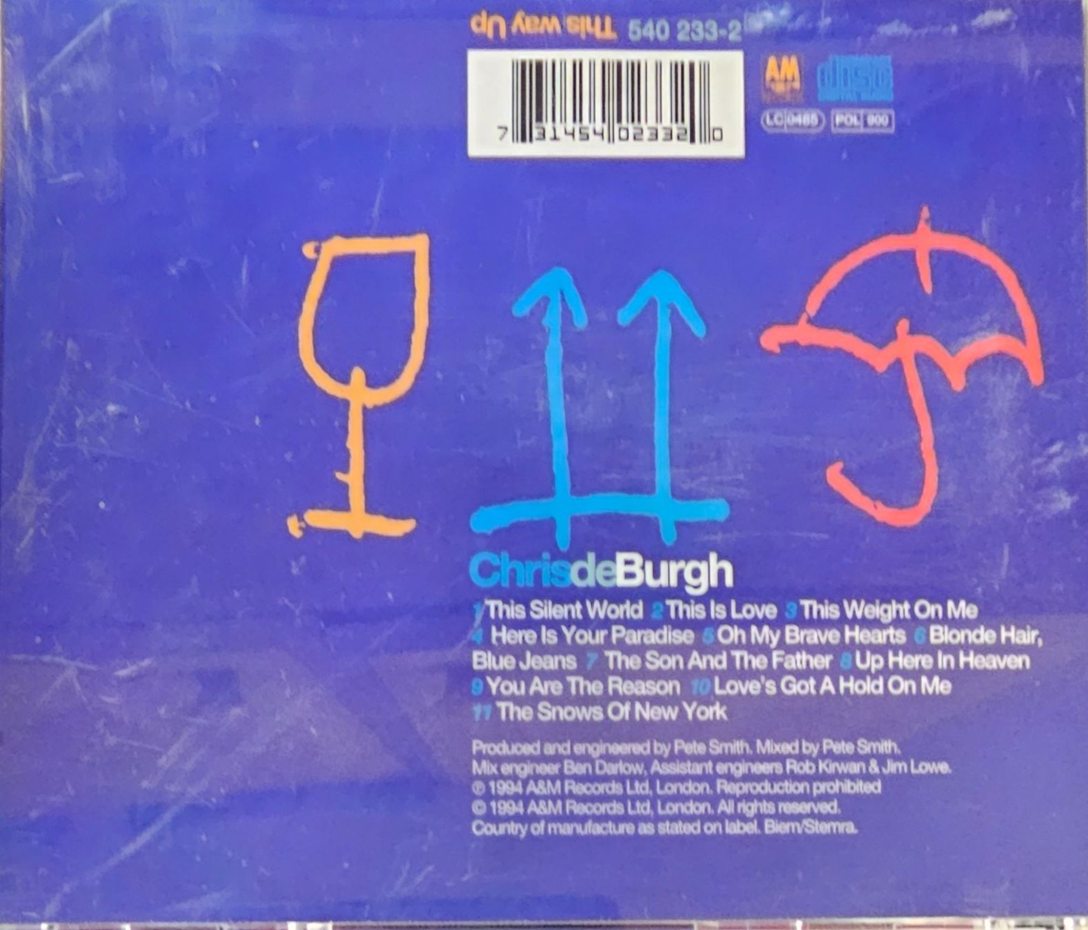 CD: Chris de Burgh – This Way Up – Usato da Wahlen b. Laufen venduto da Cg10 1