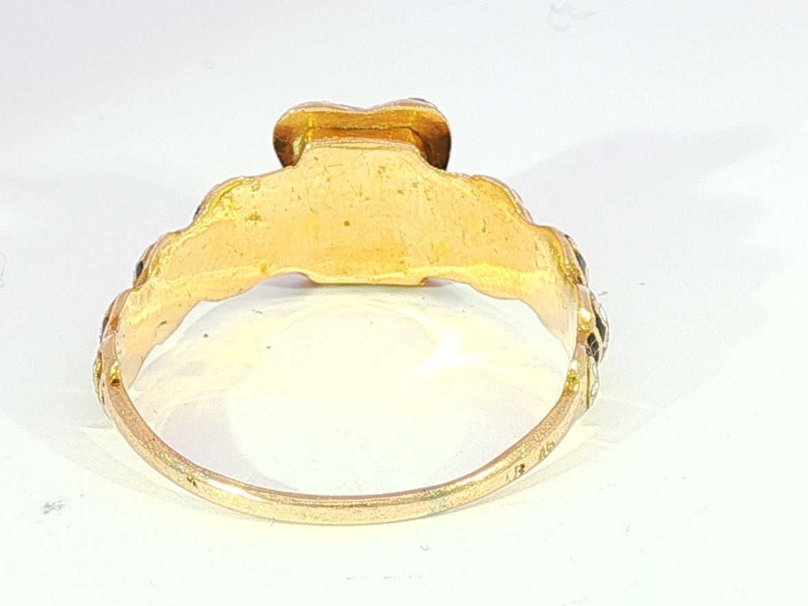 Ringe: Antik 18k Goldring Emaille mit Geheimfach – Gebraucht aus Embrach von estzeh1 4