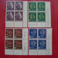 1948, J125-J128 postfrische ** Viererblöcke mit TABS, 35.-+