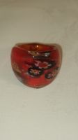 Neu! original Murano Glas Ring, rot, floral, Vintage Stil