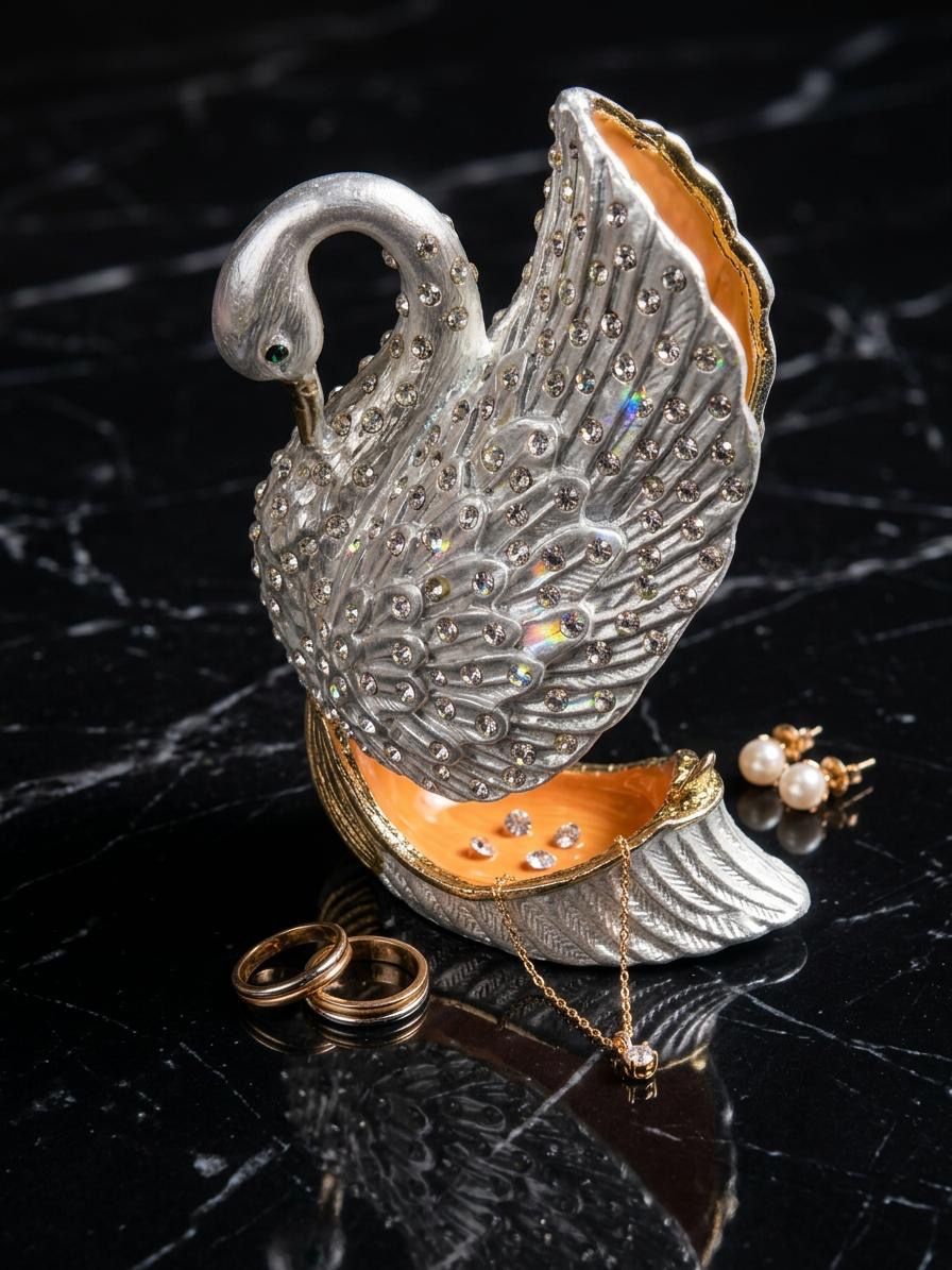 Barattoli: Boîte à bijoux cygne – Nuovo e nell'imballaggio originale da St-Maurice venduto da Sandrinette123