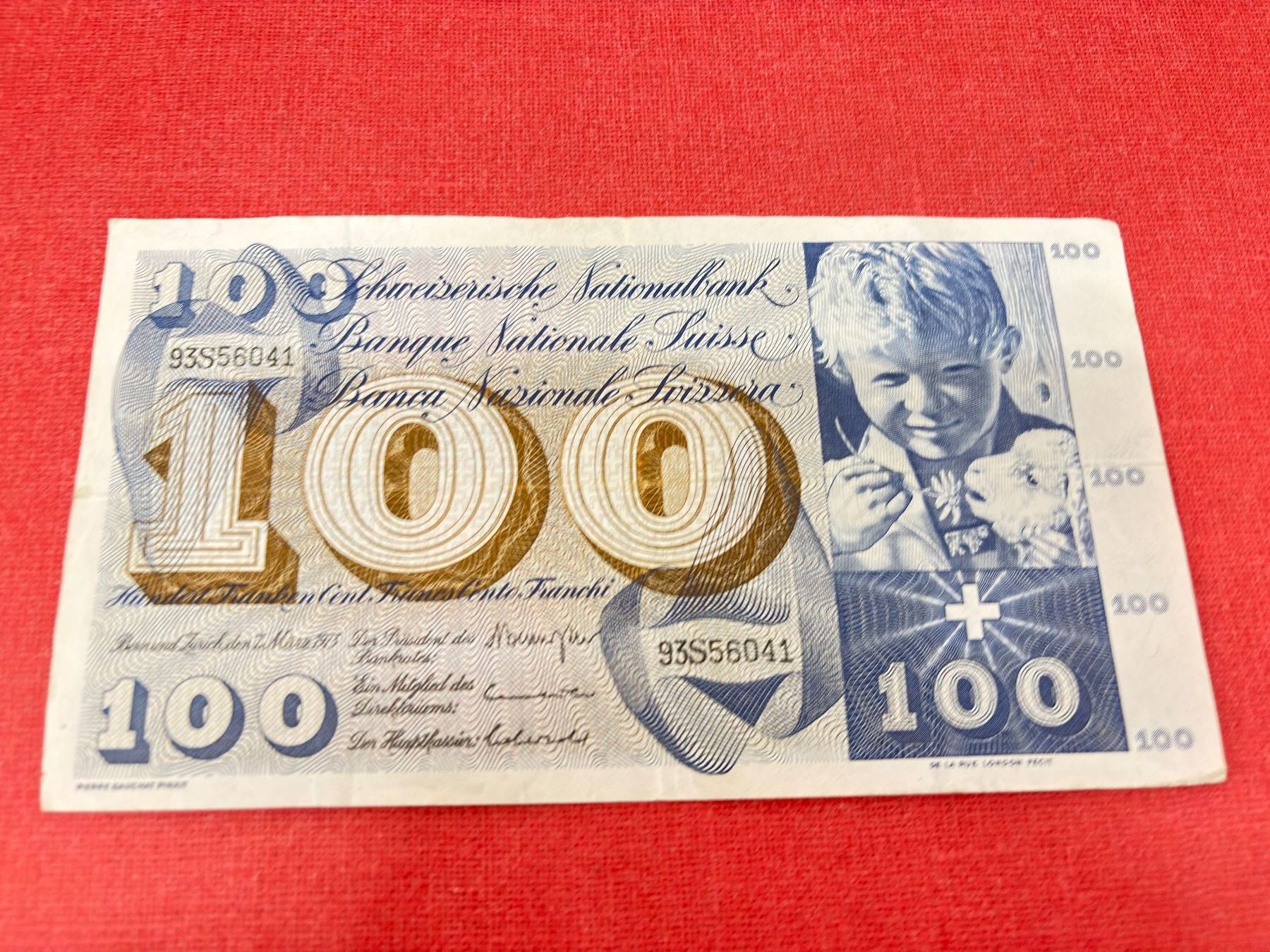 Banconote: 100 FRanken Banknote 1973 wenig gebraucht TOP – Usato da Ormalingen venduto da digital09