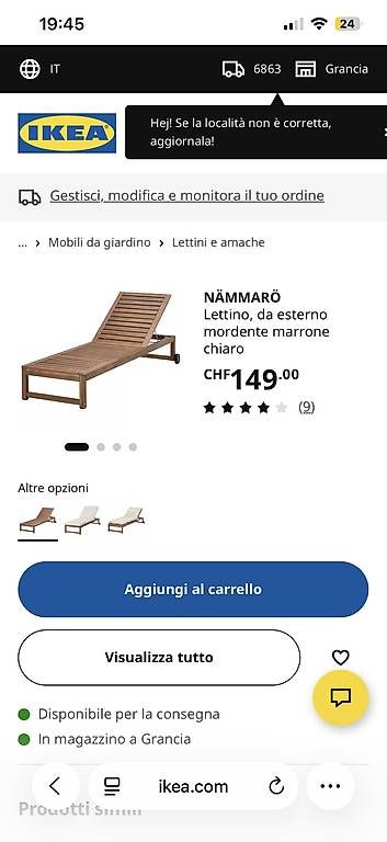 Ikea Sedie a sdraio: Sdraio NÄMMARÖ – Usato da Riva San Vitale venduto da nev_9qn9 3