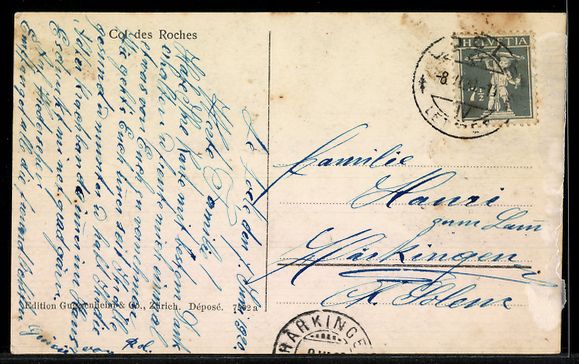 Cartes postales: AK Col des Roches, Grottes – D'occasion à Berlin par bartko-reher 1
