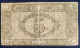 5 Franken Banknote Schweizerische Nationalbank 1942 schön