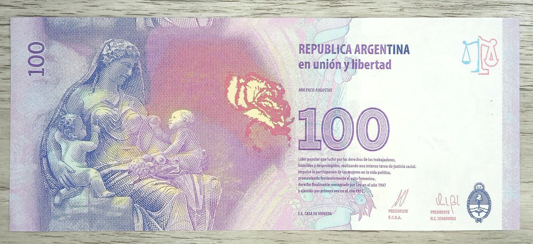 Banknoten: Argentine 100 Pesos Eva Perón UNC – Neu (gemäss Beschreibung) aus Cousset von Patricio77 1