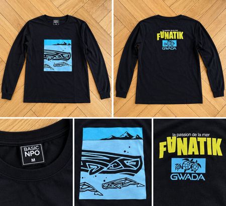 T-shirt manches longues Fonatik Gwada noir taille M