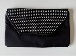 Black Clutch Bag with Rhinestones, Party, Evening Out