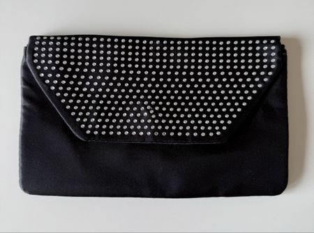 Black Clutch Bag with Rhinestones, Party, Evening Out
