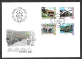 FDC Pro Patria Serie 2003; B280-B283; ET 8.5.2003