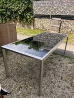 Esstisch 200x90x75 mit Glasplatte, modern
