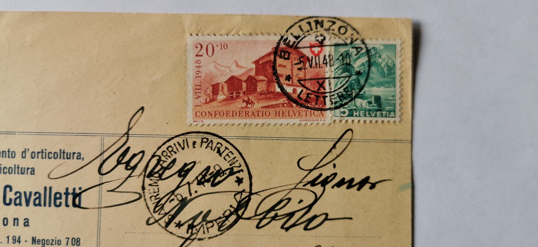 Cartoline: Geschäfts-Karte 1948 – Usato da Aadorf venduto da Chnorli-Furz 1