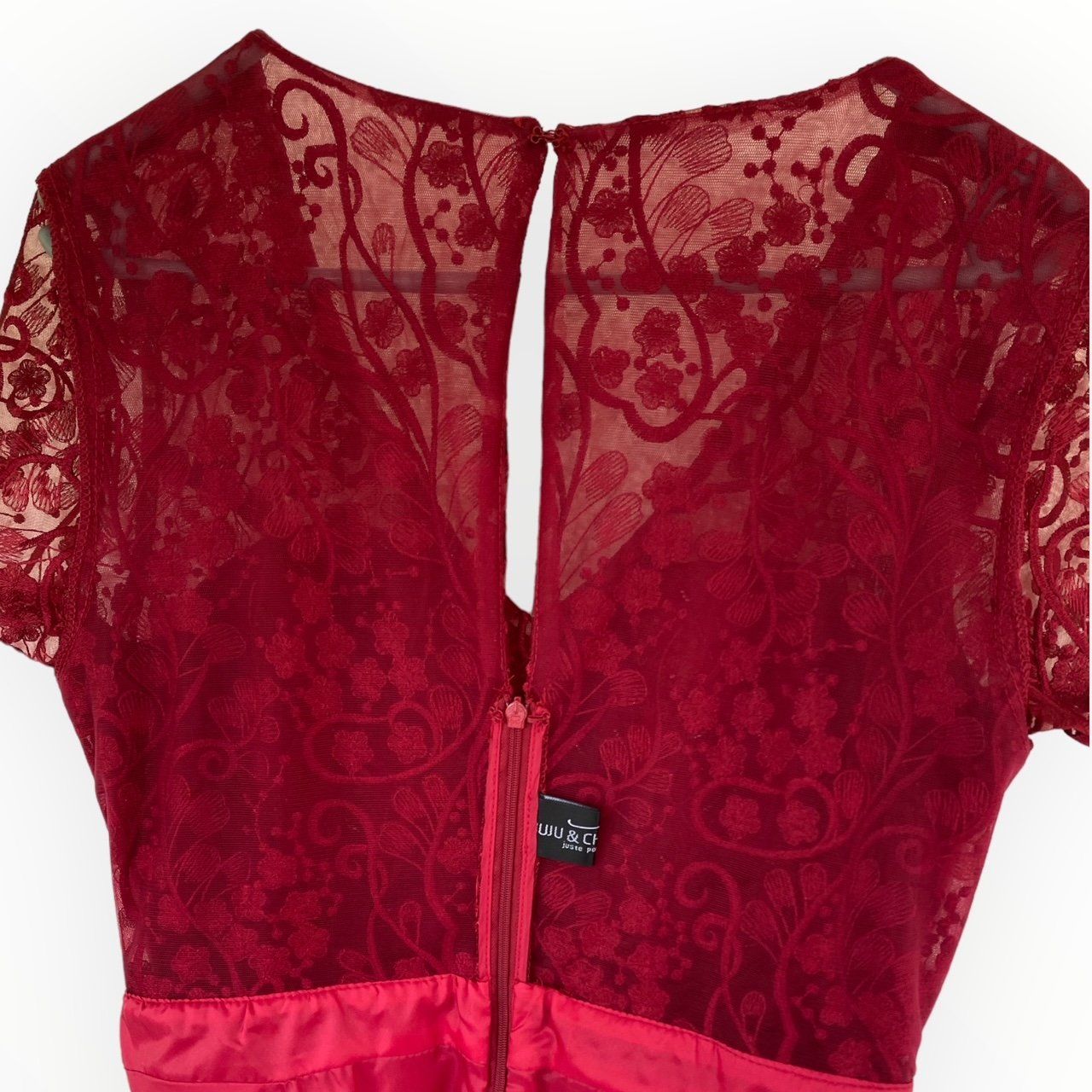 Vestiti: Rotes Abendkleid mit Spitzenoberteil – Usato da Ottikon venduto da lo99 5