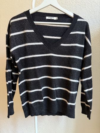 Pull noir/blanc effet mohair brillant Sweewe Paris, t.S/M
