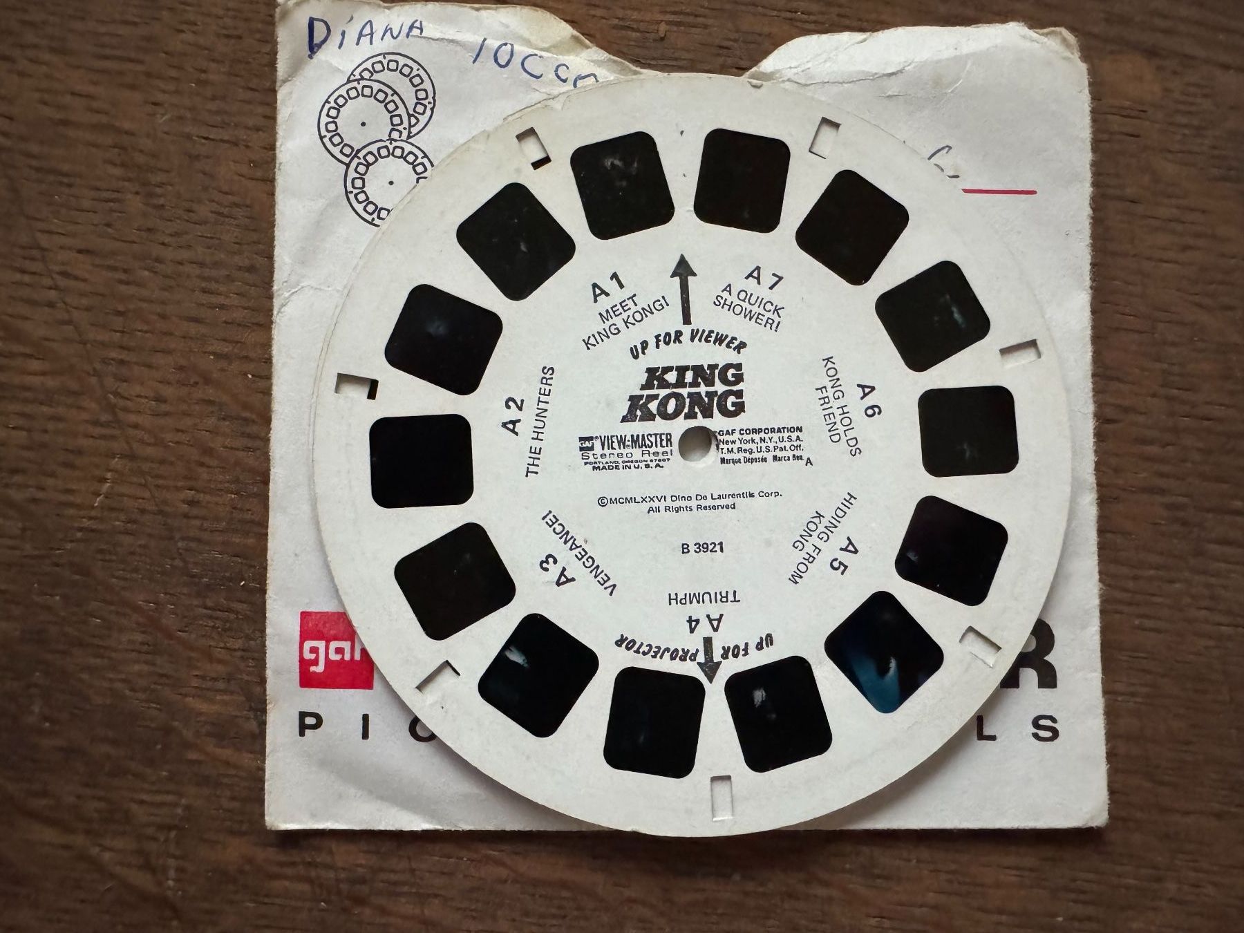 View-master Giocattoli: View-Master 3D: Nr. B 392 KING KONG (3 Scheiben) – Usato da Tegerfelden venduto da siebenmacky 2