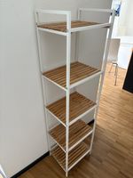 Bücherregal mit 5 Böden, weisses Metall/Holz, Top Zustand