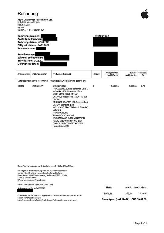 PC: Apple iMac mit 8TB SSD – Usato da Kreuzlingen venduto da spaceman 4