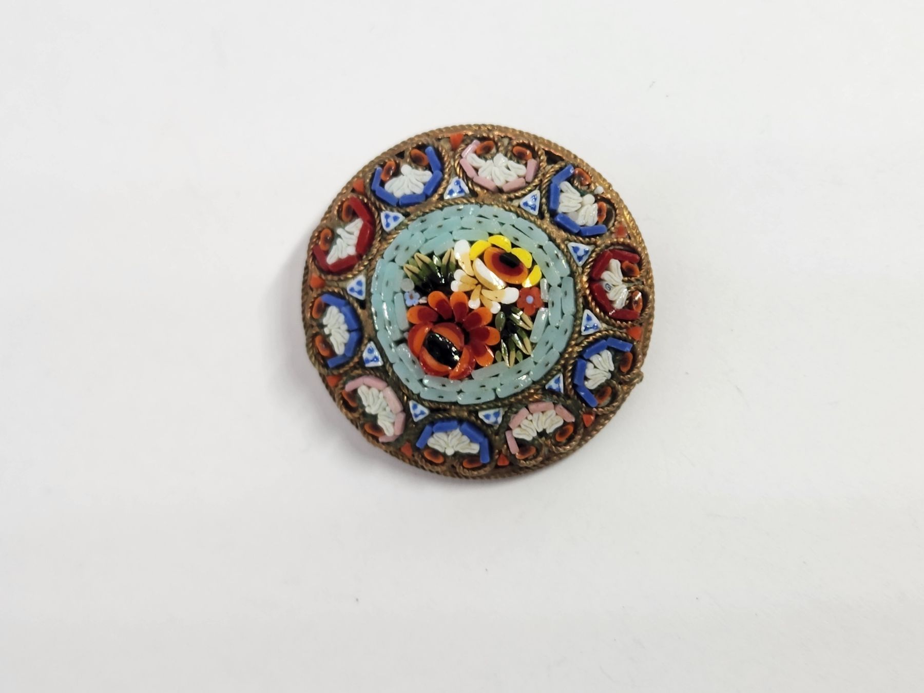 Spille & Fermagli: Vintage Micro-Mosaik Brosche, Blumenmuster – Usato da St. Gallen venduto da GIULESGG 3