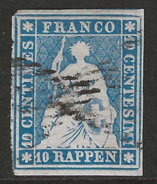 Tutti i francobolli: 1854 : Strubel  Nr. 23A – Usato da Gümligen venduto da Geniusbuy