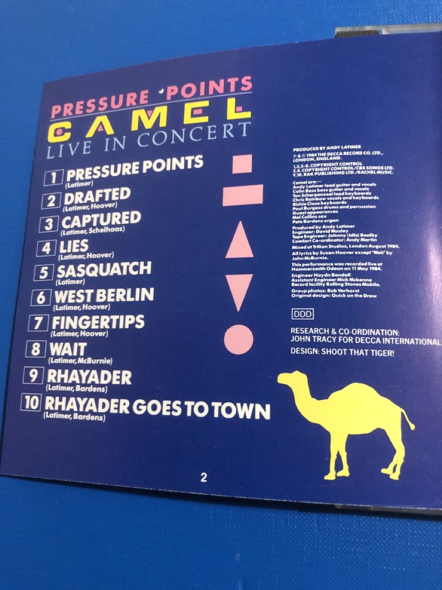 CD: Camel - Pressure Points Live in Concert CD – Usato da Flaach venduto da rubo7 1