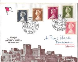 Monaco, Naissance Princess Caroline, 1957, FDC