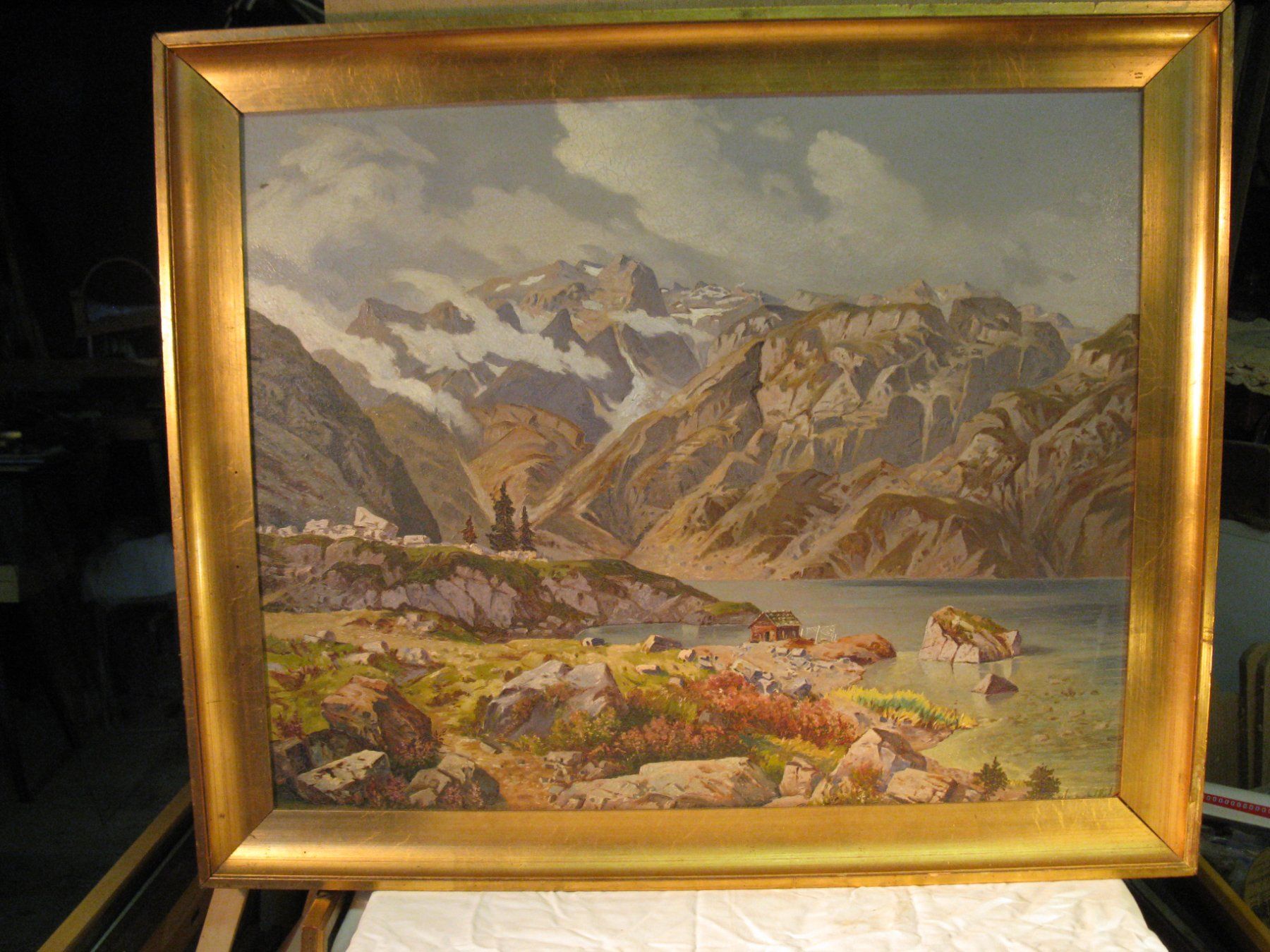 Dipinti: Antikes Oelbild Murg/Walensee ca. 1860 – Usato da Altstätten venduto da antikundart