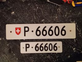 2x Nummernschild PTT Post 66606 ausrangiert