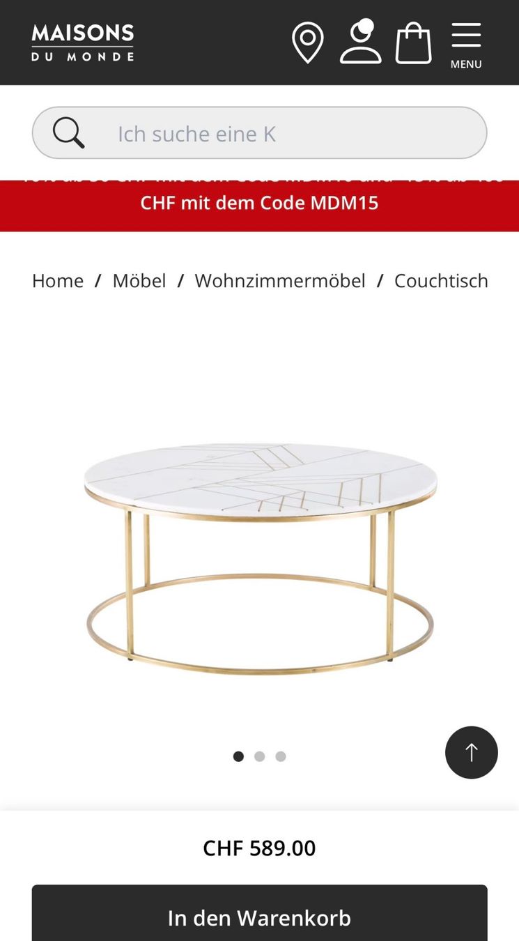 Micasa Tables: Couchtisch rund – D'occasion à Thalwil par Arturpaul 3