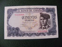 Alte 500 Peseten Banknote von 1971, Zustand Wie Neu
