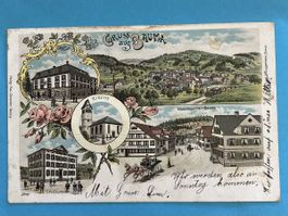 Alte Ansichtskarte von Bauma ZH, Lithographie