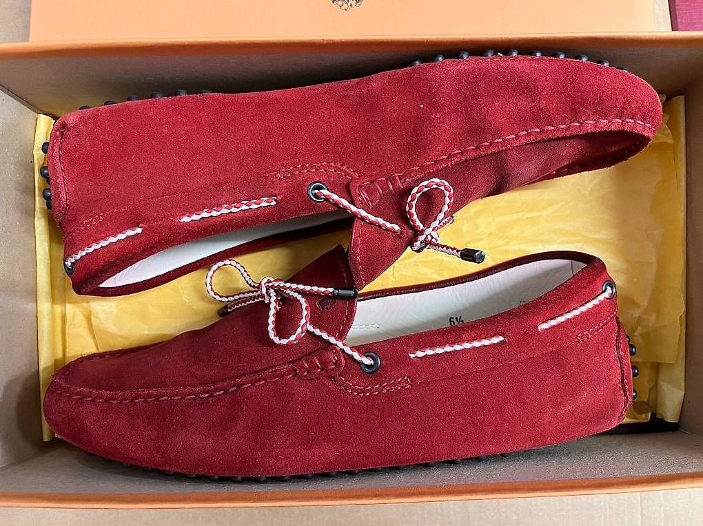 Scarpe da uomo: 2 Tod's Mokassins "Gommino", orange & rot – Usato da Zürich venduto da joe_zh8048 1