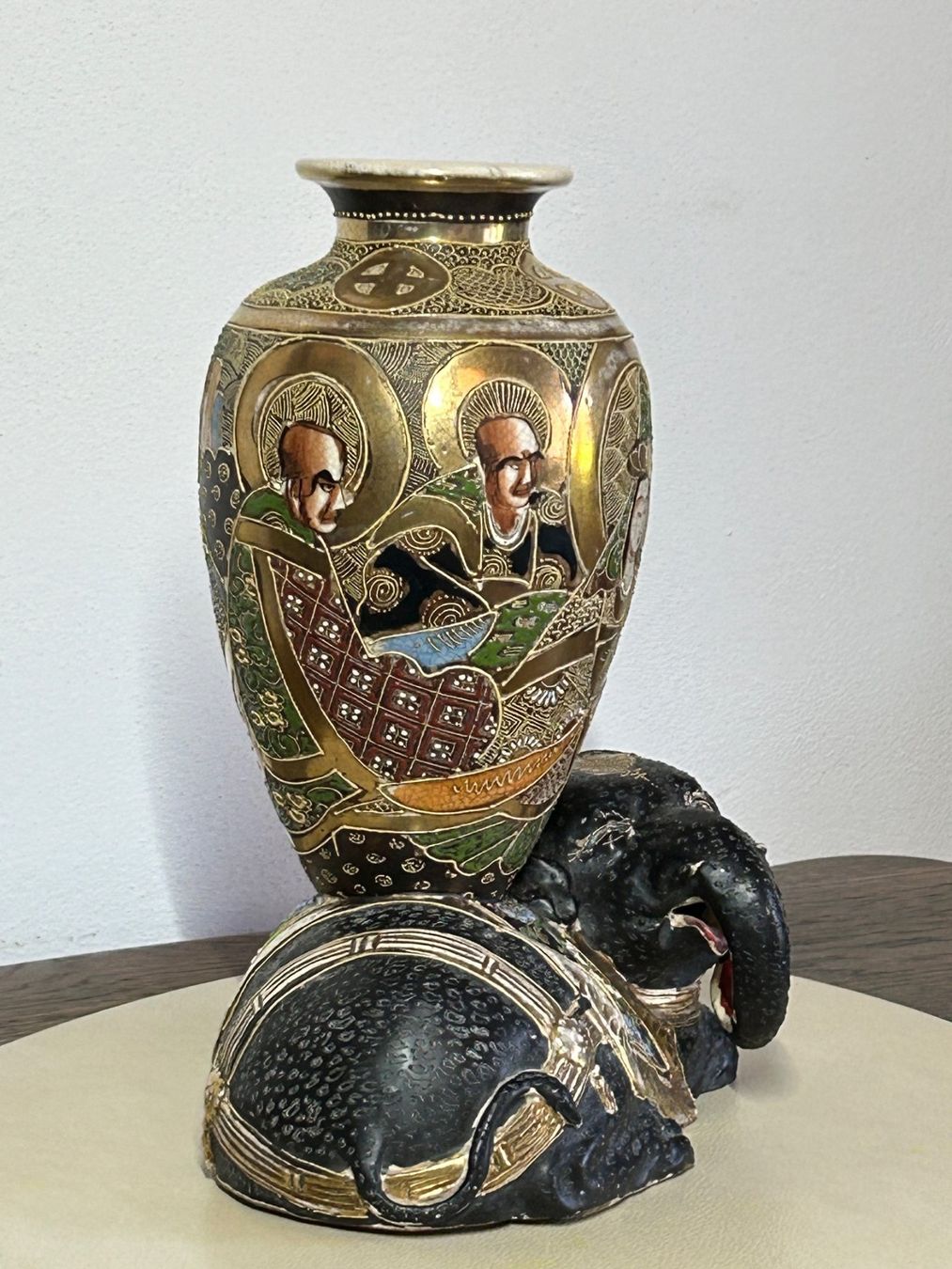 Vasi & Recipienti: Antike Satsuma Vase mit Elefant, handbemalt – Usato da Rocourt venduto da Vijay02 3
