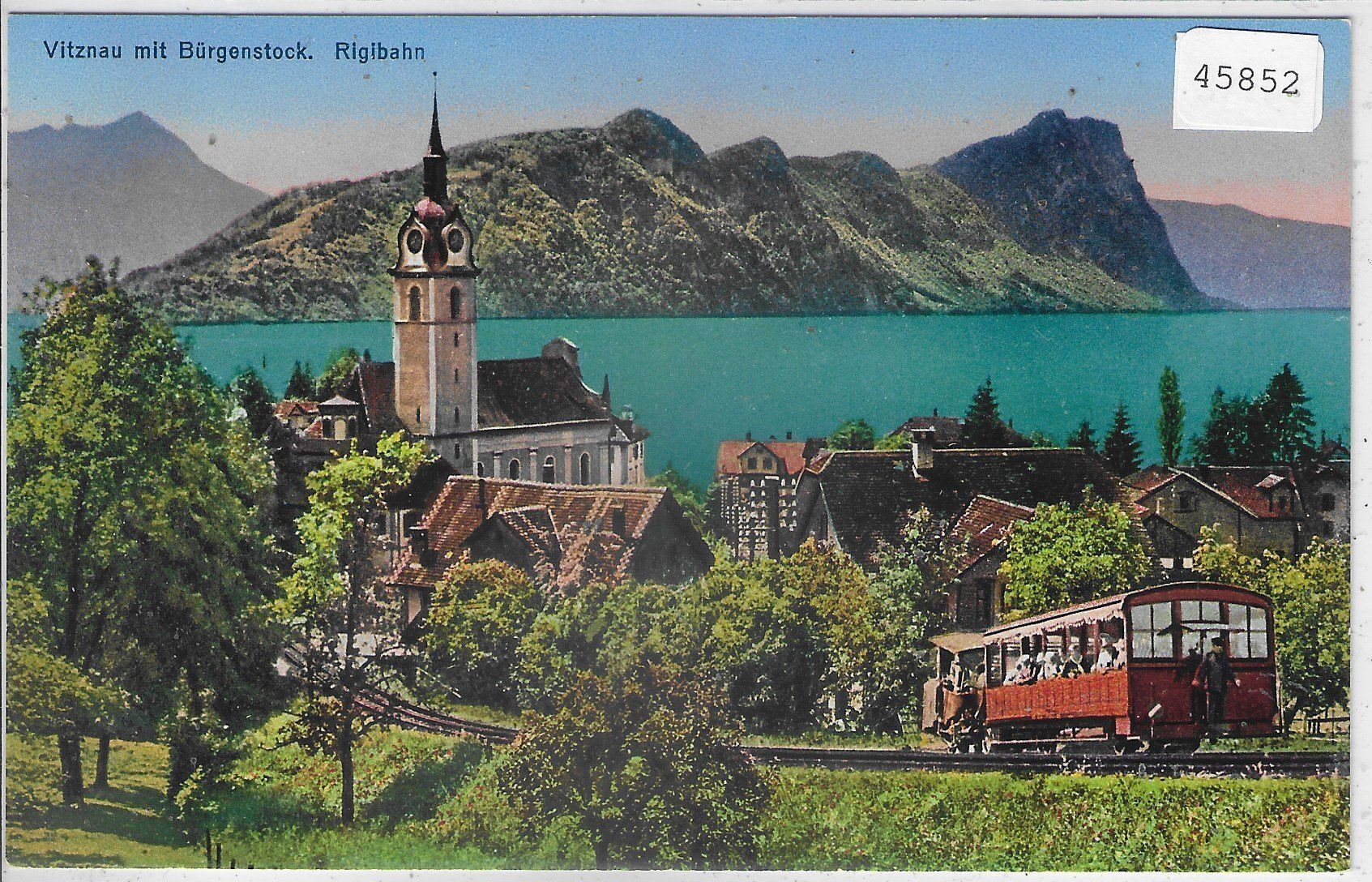 Cartes postales: Vitznau mit Bürgenstock - Rigibahn - Litho – D'occasion à Ettingen par Kartenplanet
