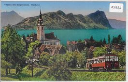 Vitznau mit Bürgenstock - Rigibahn - Litho