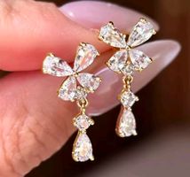 Boucles d'oreille argent avec moissanites de 0,063  ct