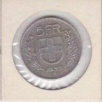 Alle Münzen: 5 Franken 1935 Silber. – Gebraucht aus Schlieren von Rapaelli
