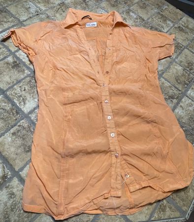 Camicia donna TUILEIERE Arancionetg S/M👌feste👌vacanze